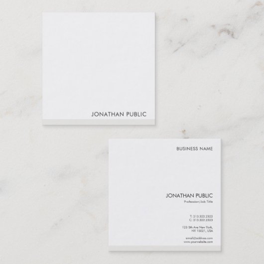 エレガントシンプルテンプレートプロフェッショナルモダン スクエア名刺 (正面/裏面)