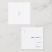 エレガントシンプルテンプレートモダンモノグラム スクエア名刺 (正面/裏面)