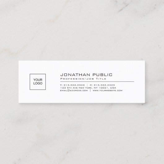 エレガントシンプルテンプレートロゴ会社シックを追加 スキニー名刺 (裏面)