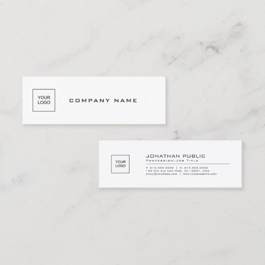 エレガントシンプルテンプレートロゴ会社シックを追加 スキニー名刺 (正面/裏面)