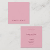エレガントシンプルテンプレート淡い色のピンクラグジュアリーモダン スクエア名刺 (正面/裏面)