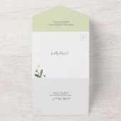 エレガントシンプルデイジー結婚フローラ オールインワン招待状 (外側)