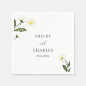 エレガントシンプルデイジー結婚フローラ スタンダードカクテルナプキン (正面)