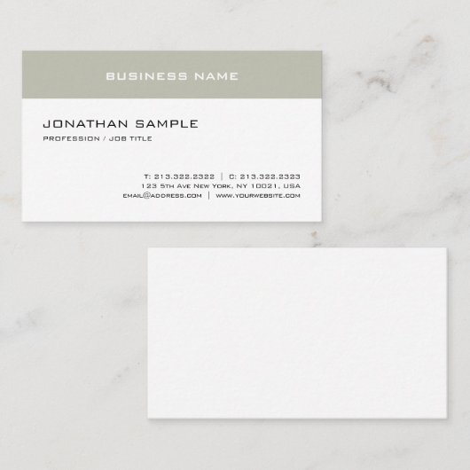 エレガントシンプルデザインテンプレートトレンディーモダントップ 名刺 (正面/裏面)