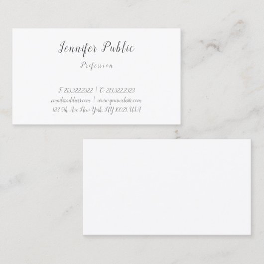 エレガントシンプルデザインテンプレート書道モダン 名刺 (正面/裏面)