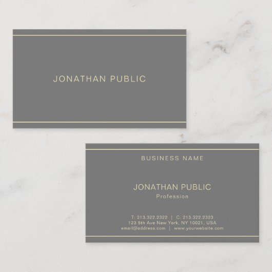 エレガントシンプルデザインプロフェッショナルテンプレートモダン 名刺 (正面/裏面)