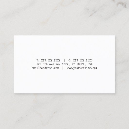 エレガントシンプルデザインモダンテンプレート 名刺 (裏面)