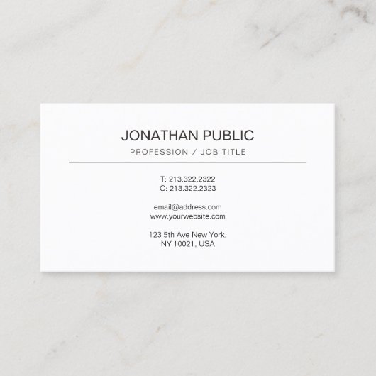 エレガントシンプルデザインモダンプロフェッショナル 名刺 (正面)