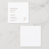 エレガントシンプルデザインモダンモノグラムラグジュアリープレーン スクエア名刺 (正面/裏面)