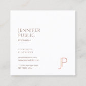 エレガントシンプルデザインモダンモノグラムラグジュアリープレーン スクエア名刺 (正面)