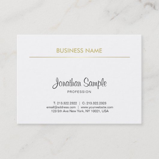 エレガントシンプルデザイン手書きスクリプトトレンディー 名刺 (正面)