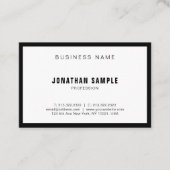 エレガントシンプルデザイン白黒BWプレーンモダン 名刺 (正面)