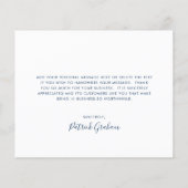 エレガントシンプルネイビーブルーバジェットサンキューカード (裏面)