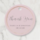 エレガントシンプルバラピンク結婚ス・サンキュー フェイバータグ (正面)