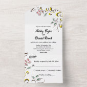 エレガントシンプルバラボホフローラ結婚ズ オールインワン招待状 (内側)