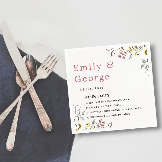 エレガントシンプルバラボホフローラ結婚ズ スタンダードカクテルナプキン