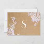 エレガントシンプルバラモダンフローラフェイク銀 招待状 (裏面)