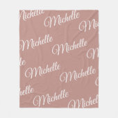 エレガントシンプルバラ金ゴールドピンクの繰り返し名 フリースブランケット (正面)