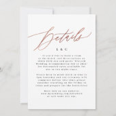 エレガントシンプルバラ金ゴールド詳細結婚の背面 招待状 (裏面)