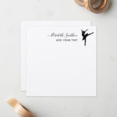 エレガントシンプルバレエダンサー ノートカード (正面/裏面インサイチュ)