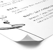 エレガントシンプルバー結婚メニュー ポスター (角)