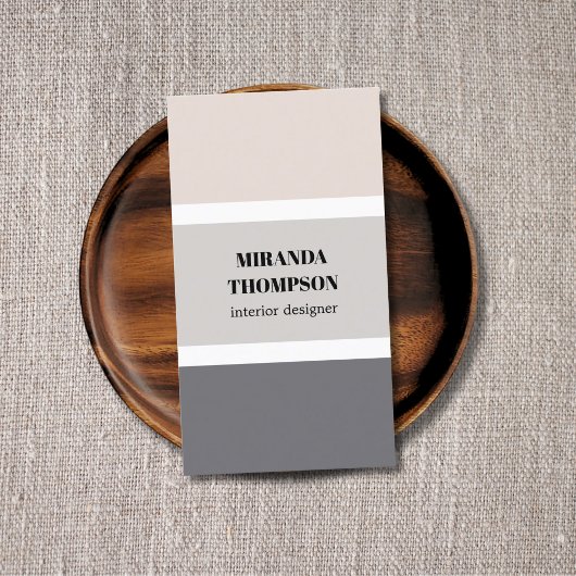 エレガントシンプルパステルストライプインテリア設計者 名刺