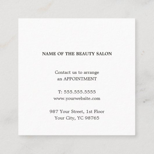 エレガントシンプルパステル美しいサロン割引クーポン 割引カード (裏面)