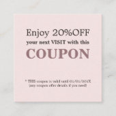 エレガントシンプルパステル美しいサロン割引クーポン 割引カード (正面)