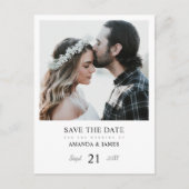 エレガントシンプルパーソナライズされた写真の日付の保存 案内ポストカード (正面)