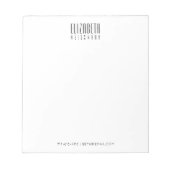 エレガントシンプルパーソナライズされた名連絡 ノートパッド (正面)