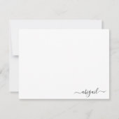 エレガントシンプルパーソナライズされたScript White ノートカード (正面)