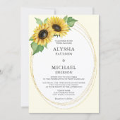 エレガントシンプルヒマワ結婚ー 招待状 (正面)