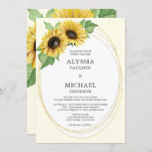 エレガントシンプルヒマワ結婚ー 招待状 (正面/裏面)