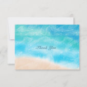 エレガントシンプルビーチ結婚式クラシックありがとう サンキューカード (正面)