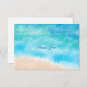 エレガントシンプルビーチ結婚式クラシックありがとう サンキューカード (正面/裏面)