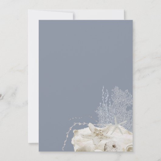 エレガントシンプルビーチ結婚式 招待状 (裏面)