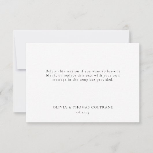 エレガントシンプルビーチ絵を描あり サンキューカード (裏面)