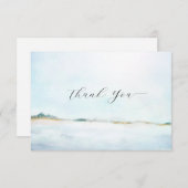 エレガントシンプルビーチ絵を描あり サンキューカード (正面/裏面)