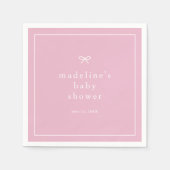 エレガントシンプルピンクガールズベビーシャワー スタンダードカクテルナプキン (正面)