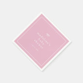 エレガントシンプルピンクガールズベビーシャワー スタンダードカクテルナプキン (角)