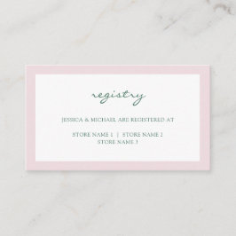 エレガントシンプルピンクグ結婚リーンの名簿 エンクロージャーカード