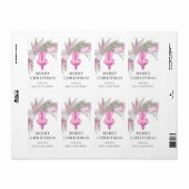 エレガントシンプルピンクボウクリスマスボタニカル ラベル (フルシート)