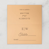 エレガントシンプルピーチモノグラム結婚ズ プレイスカード (外部開封)