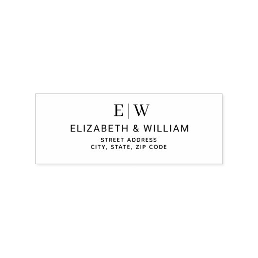 エレガントシンプルピーチモノグラム結婚ズ ラバースタンプ (インプリント)