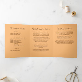 エレガントシンプルピーチモノグラム結婚ズ 三つ折りプログラム