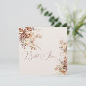 エレガントシンプルフィールドフラワーズブライダルシャワー秋 招待状 (スタンド正面)