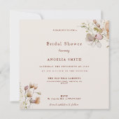 エレガントシンプルフィールドフラワーズブライダルシャワー秋 招待状 (裏面)