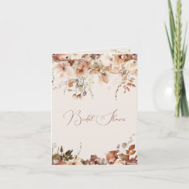 エレガントシンプルフィールドフラワーズブライダルシャワー秋 招待状