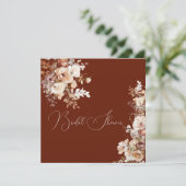 エレガントシンプルフィールドフラワーズブライダルシャワー秋 招待状 (スタンド正面)
