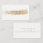エレガントシンプルフェイク金の箔ブラシストローク、白 名刺 (正面/裏面)